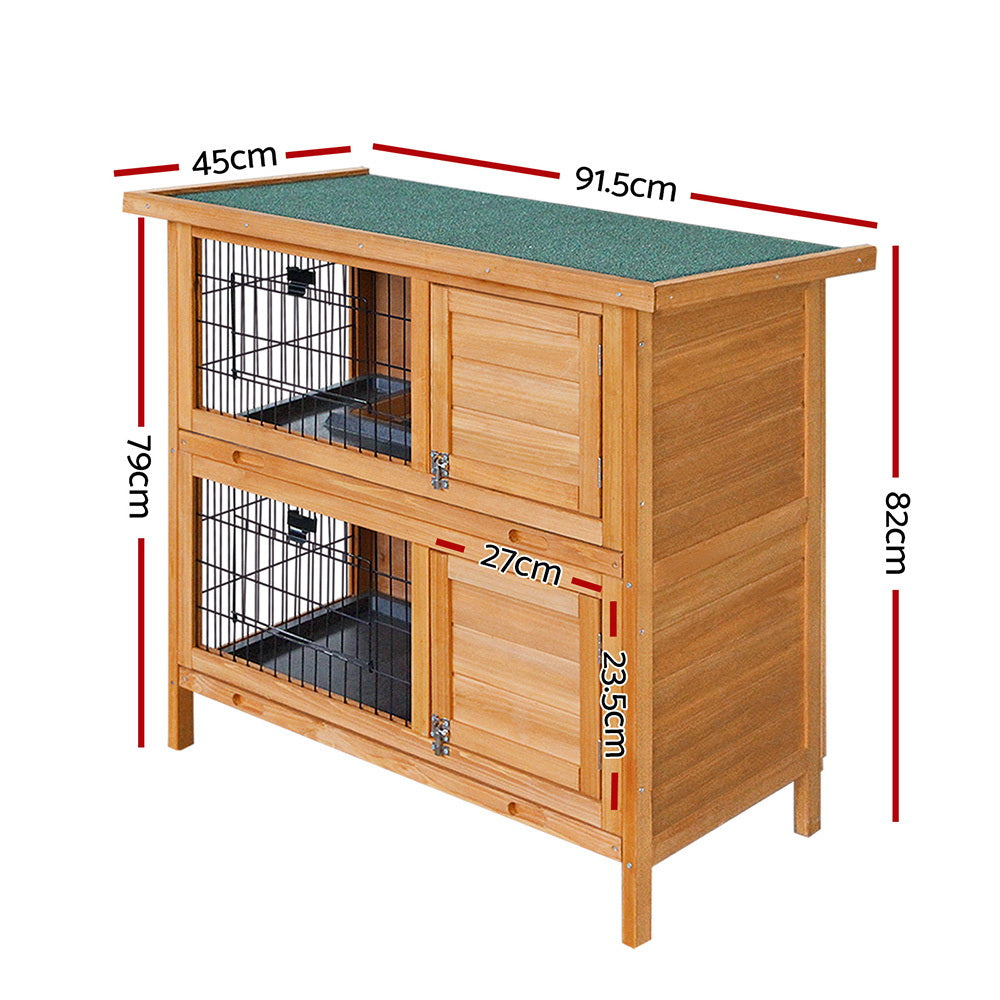 Rabbit Hutch Chicken Coop 91.5x45x82cm