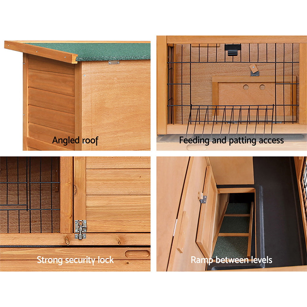 Rabbit Hutch Chicken Coop 91.5x45x82cm