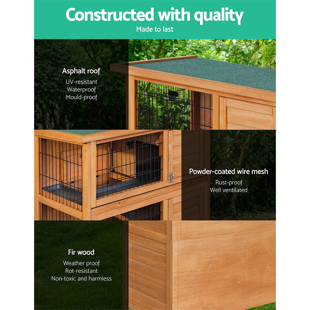 Rabbit Hutch Chicken Coop 91.5x45x82cm