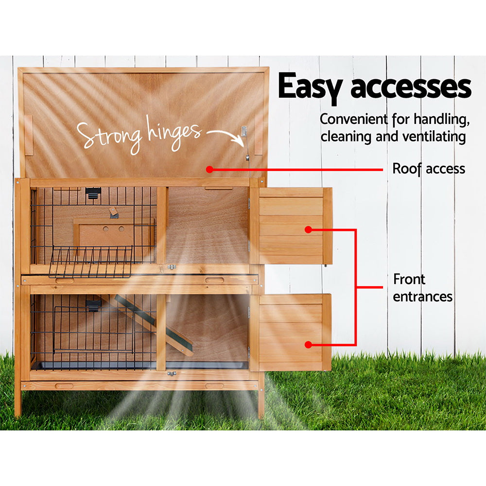 Rabbit Hutch Chicken Coop 91.5x45x82cm