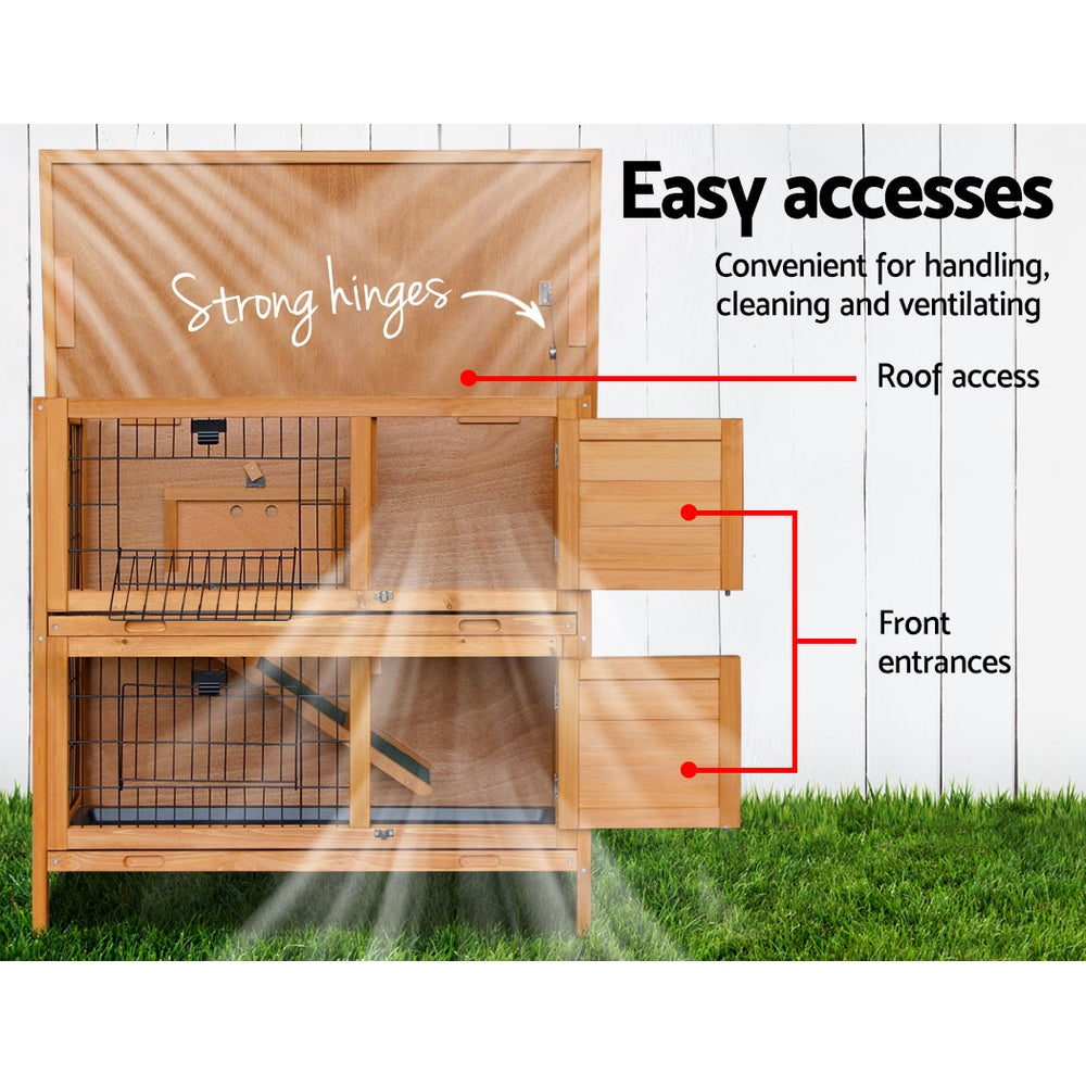 Rabbit Hutch Chicken Coop 91.5x45x82cm