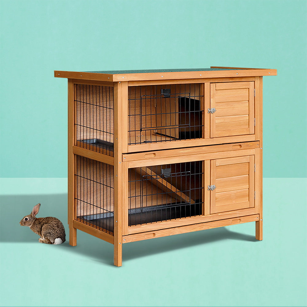 Rabbit Hutch Chicken Coop 91.5x45x82cm