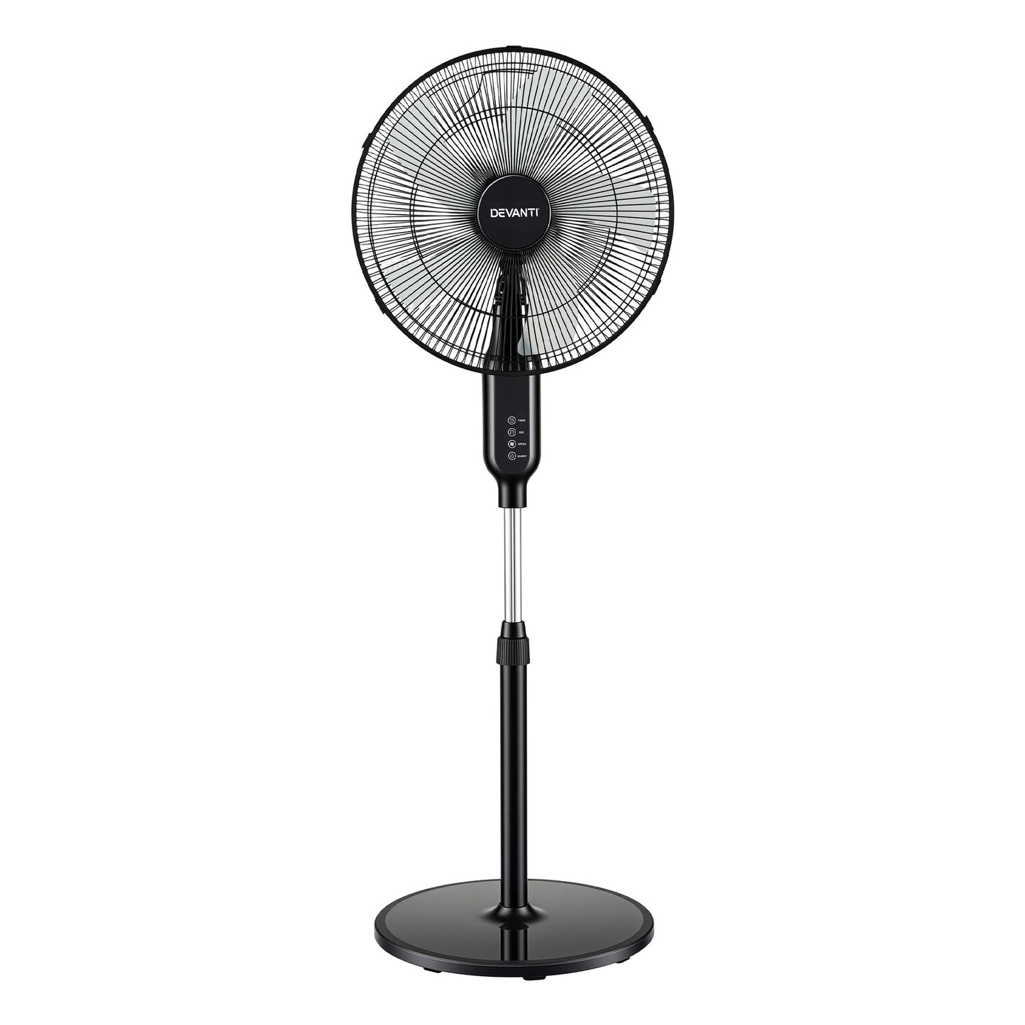 Devanti 16-inch Pedestal Fan with Remote - Black