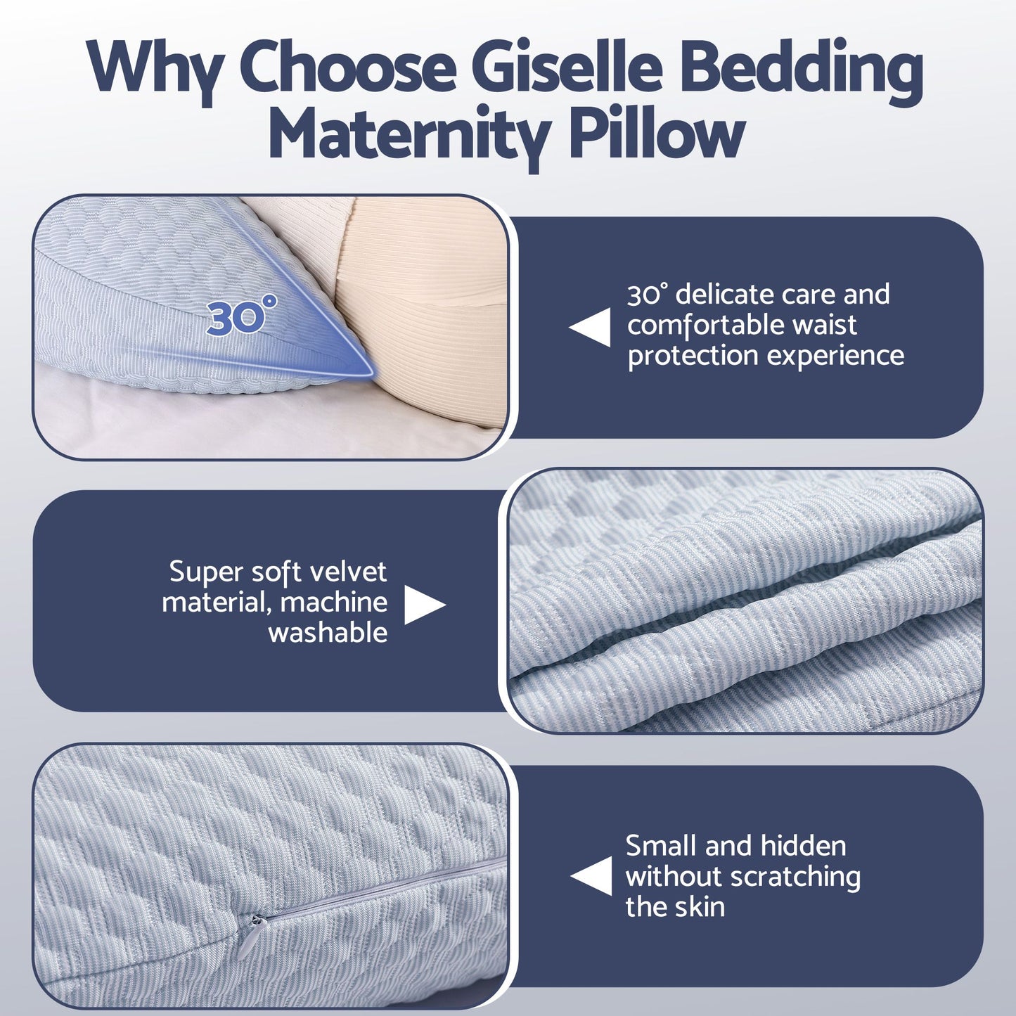 Giselle Bedding Cooling Pregnancy Pillow - Blue