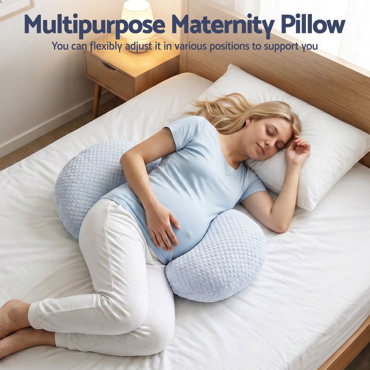 Giselle Bedding Cooling Pregnancy Pillow - Blue