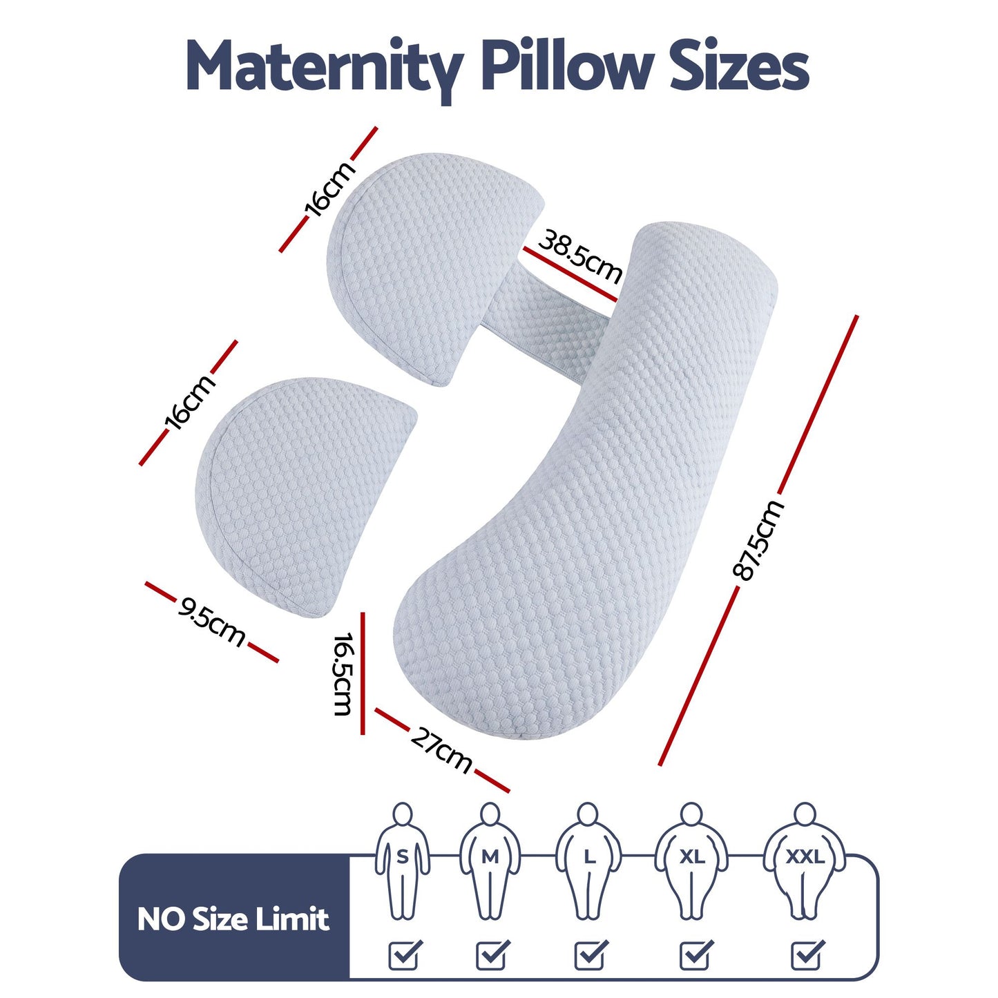 Giselle Bedding Cooling Pregnancy Pillow - Blue