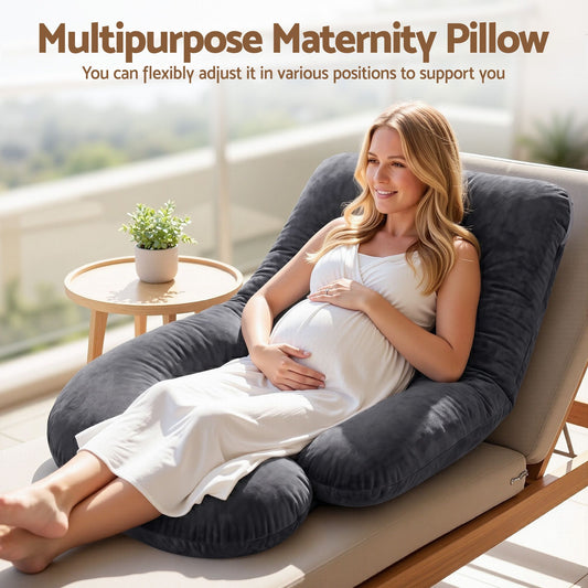 Giselle Bedding G-Shaped Pregnancy Pillow - Grey