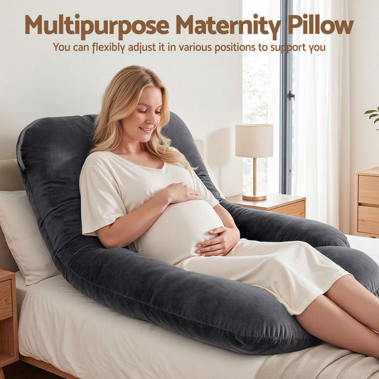 Giselle Bedding G-Shaped Pregnancy Pillow - Grey