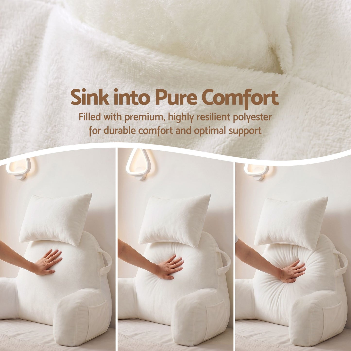 Giselle Bedding Reading Pillow - Beige
