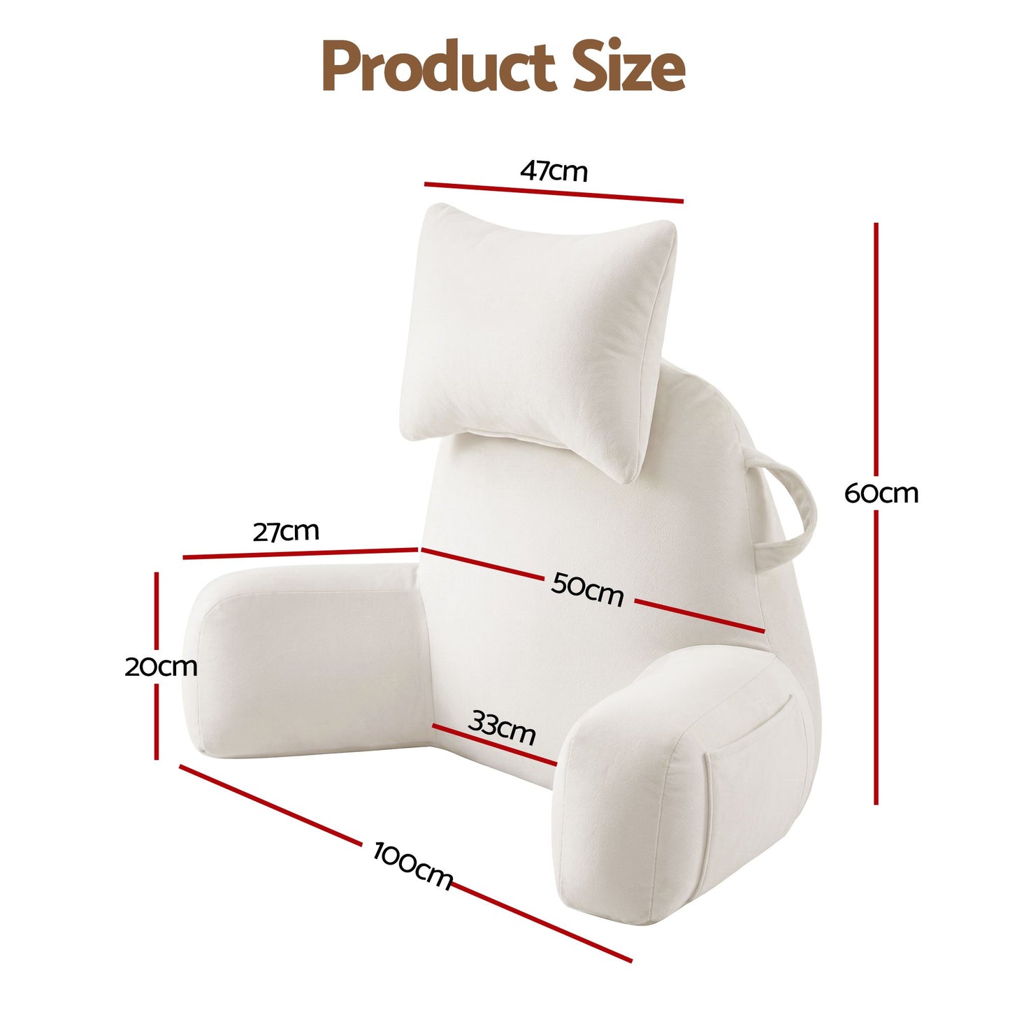 Giselle Bedding Reading Pillow - Beige