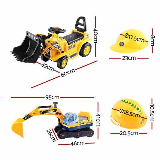 Keezi Ride-On Bulldozer & Digger Toy