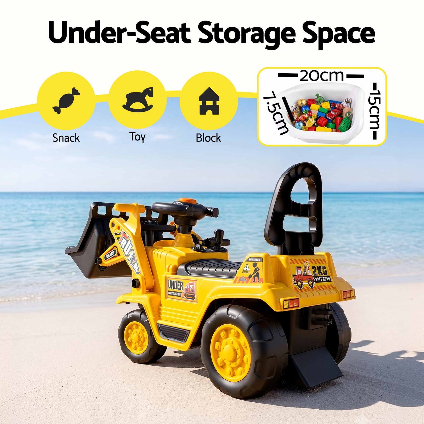 Keezi Ride-On Bulldozer & Digger Toy