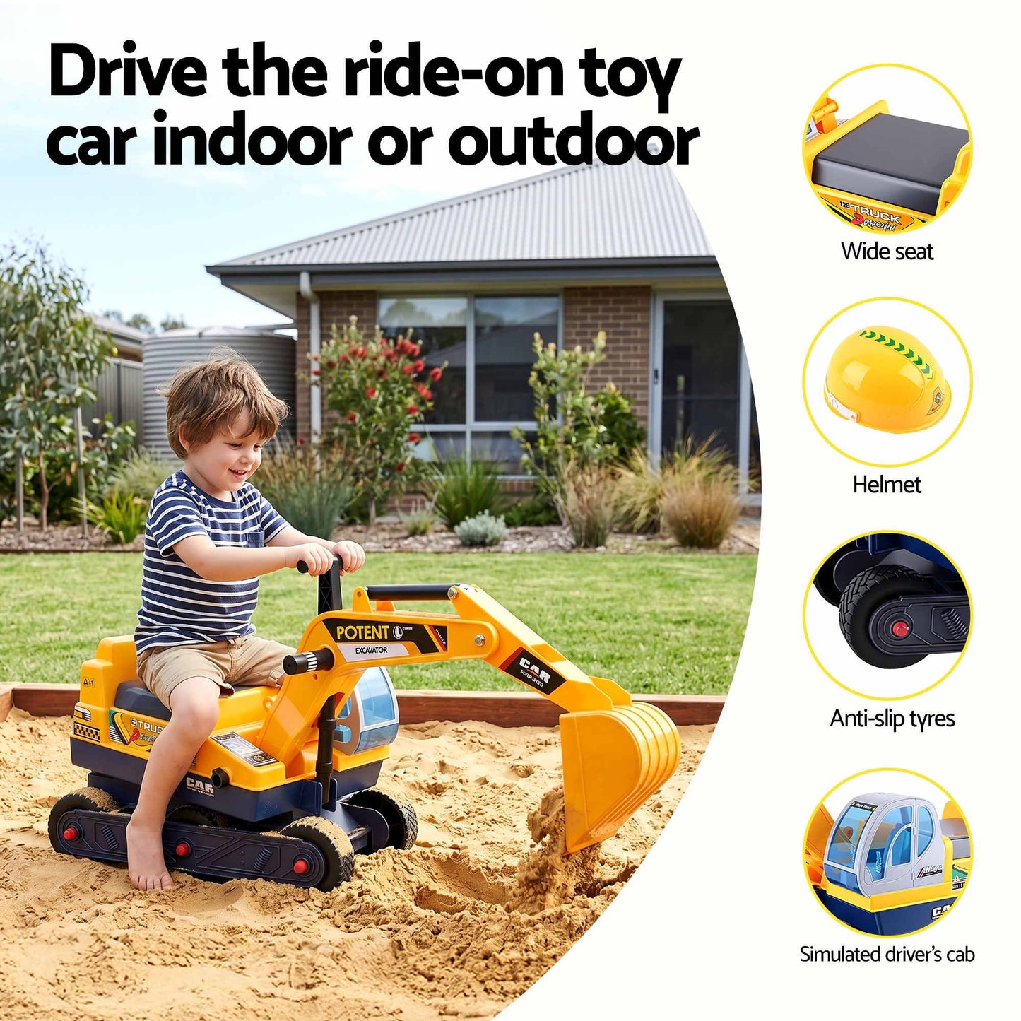Keezi Ride-On Bulldozer & Digger Toy