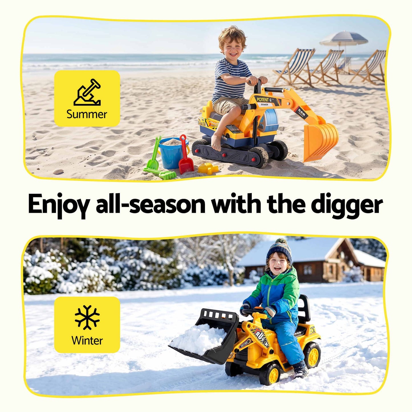 Keezi Ride-On Bulldozer & Digger Toy