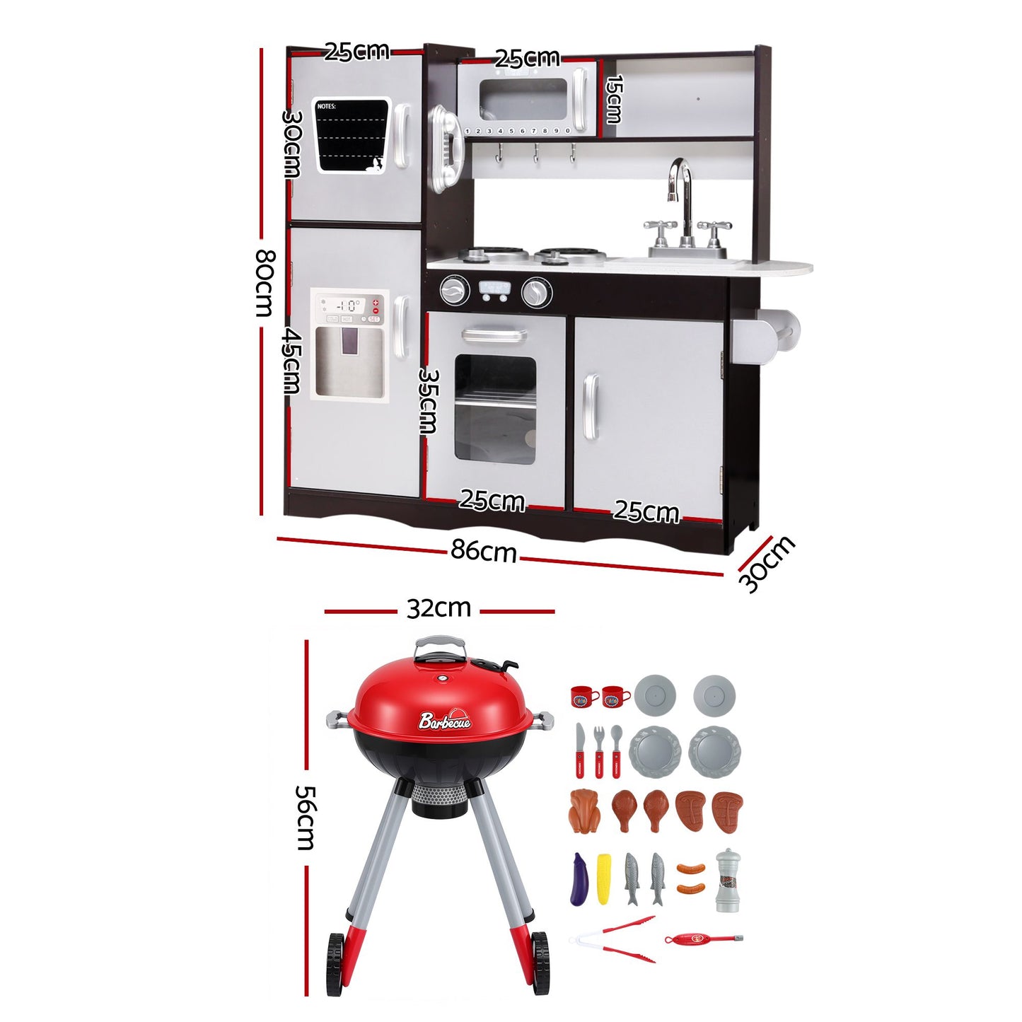 Keezi Kids BBQ Kitchen Playset 80cm