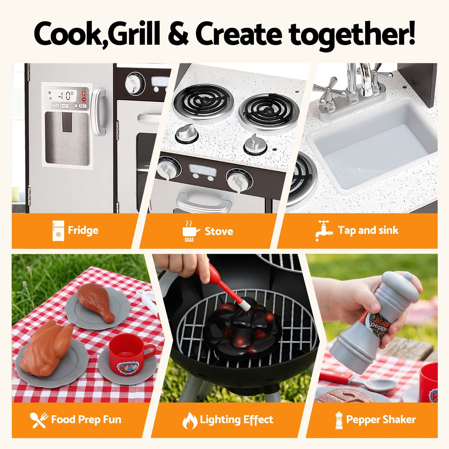 Keezi Kids BBQ Kitchen Playset 80cm