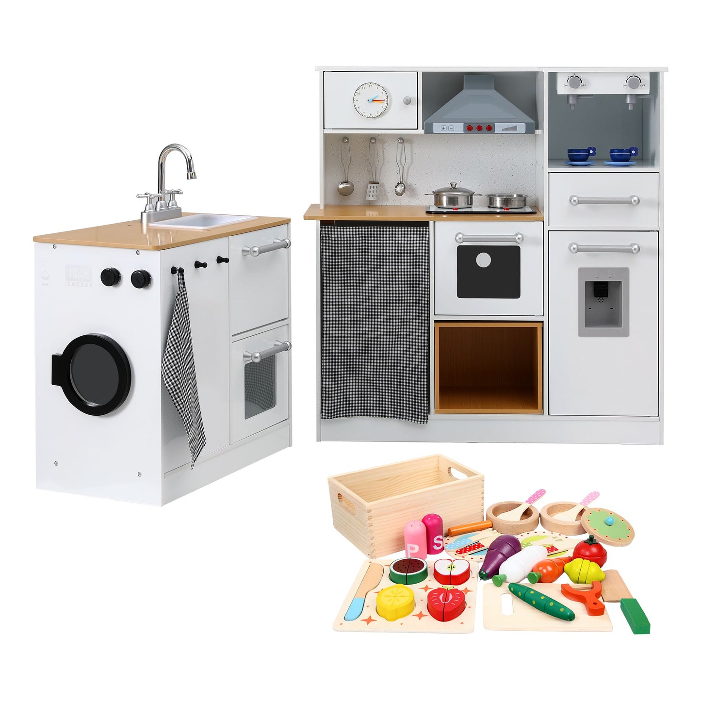 Keezi Kids Wooden Kitchen Playset 2-Piece