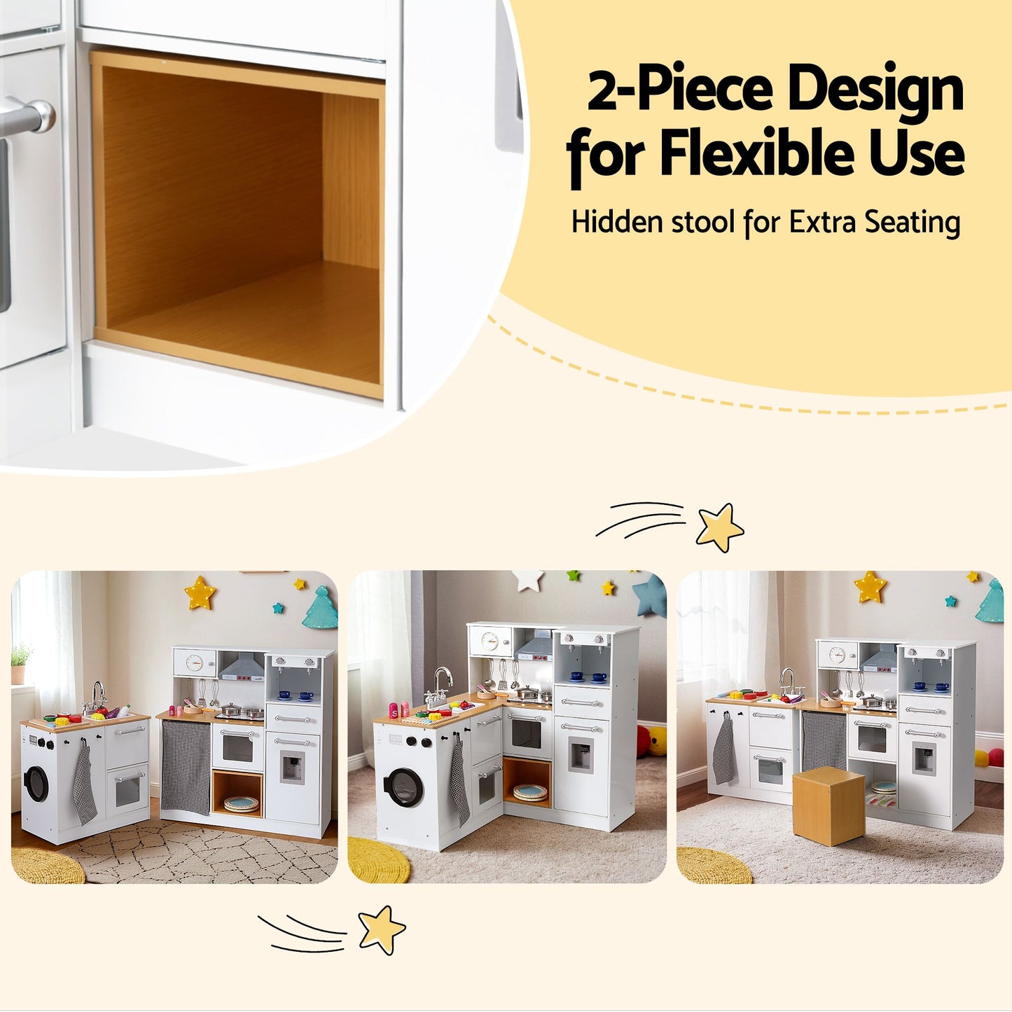 Keezi Kids Wooden Kitchen Playset 2-Piece