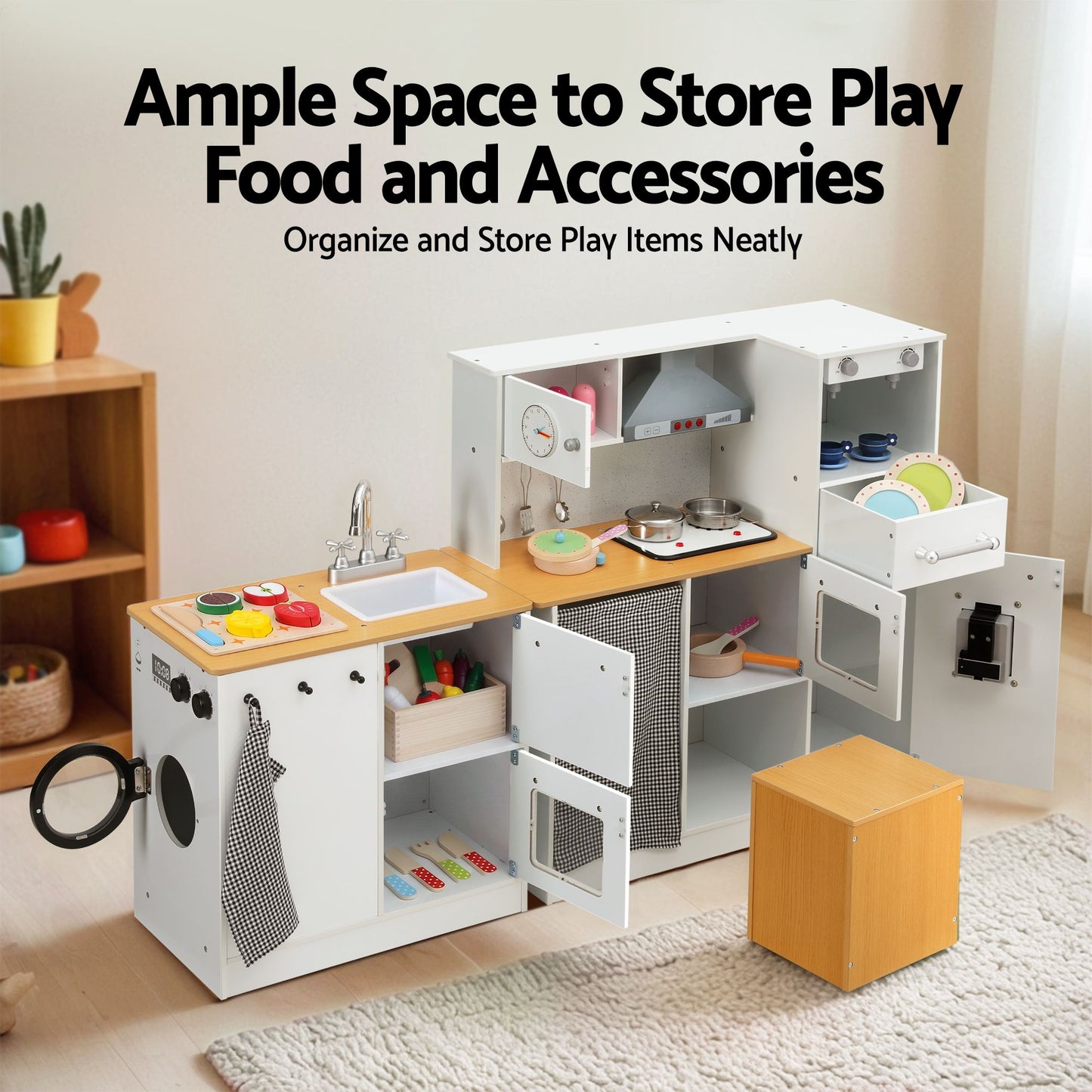 Keezi Kids Wooden Kitchen Playset 2-Piece