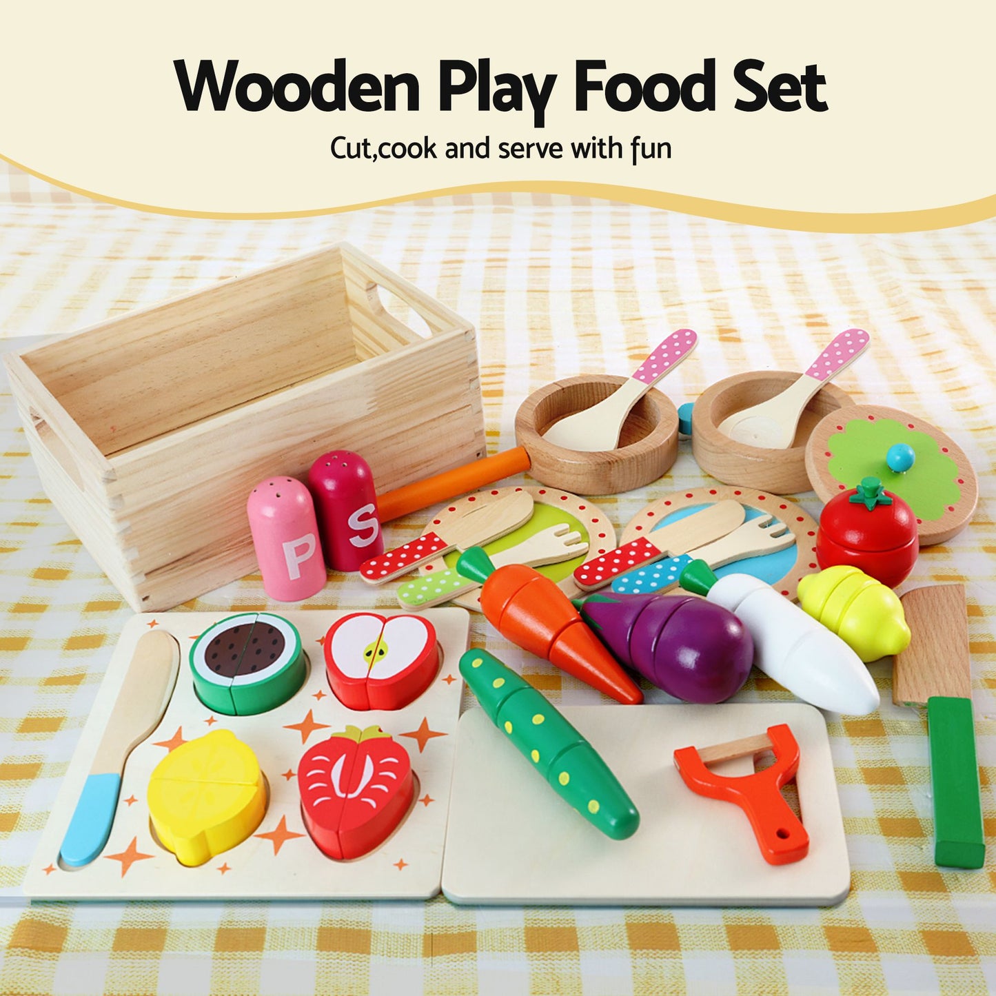 Keezi Kids Wooden Kitchen Playset 2-Piece