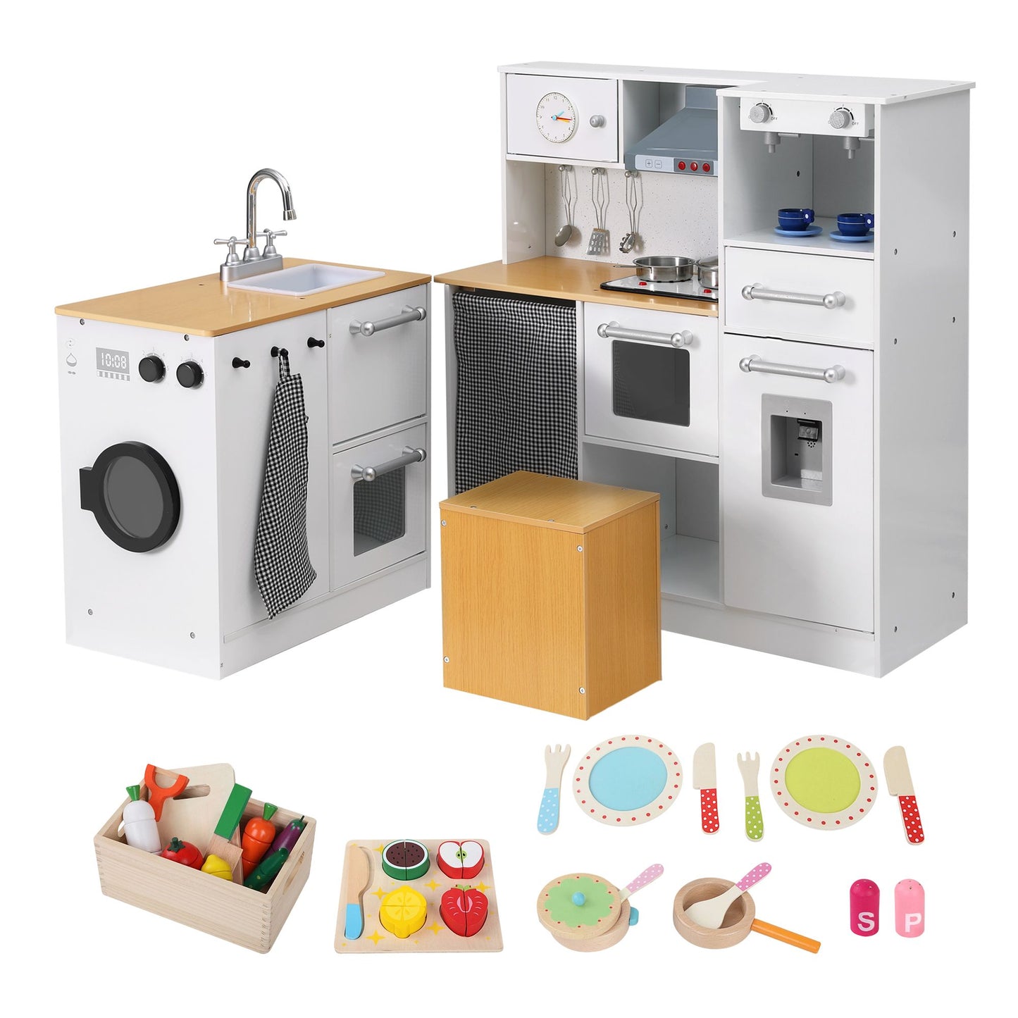 Keezi Kids Wooden Kitchen Playset 2-Piece