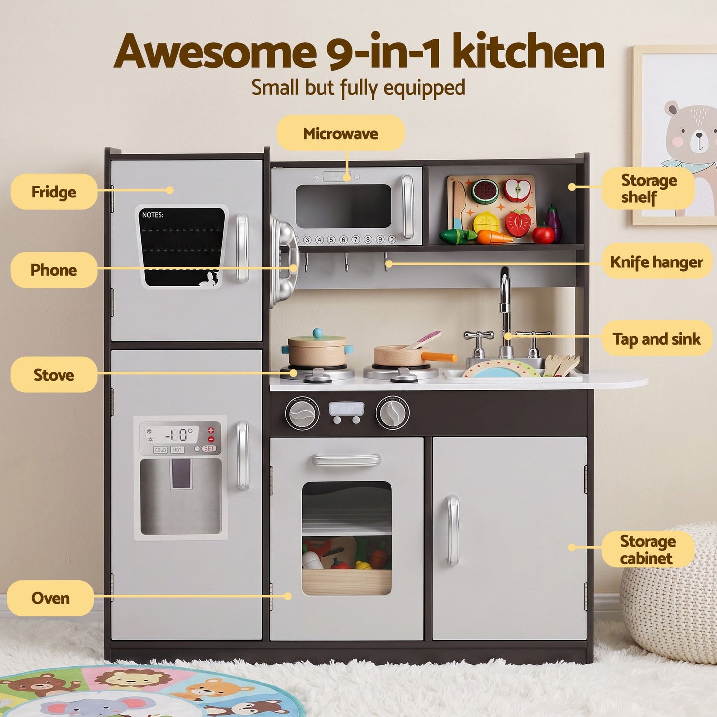 Keezi Kids Wooden Kitchen Playset