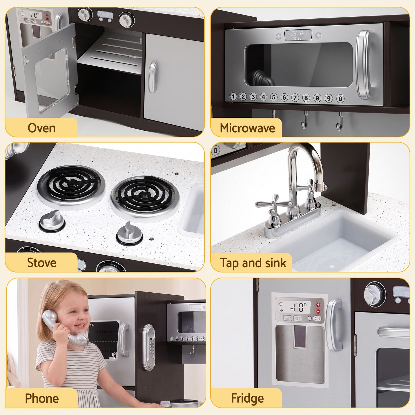 Keezi Kids Wooden Kitchen Playset