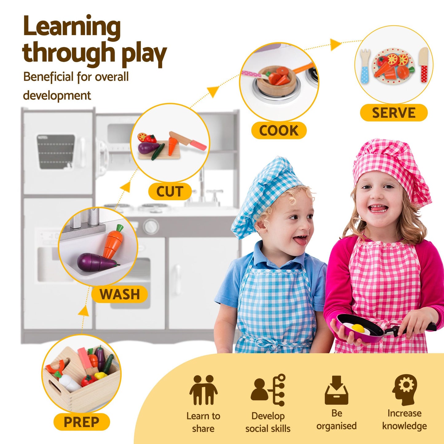 Keezi Kids Wooden Kitchen Playset