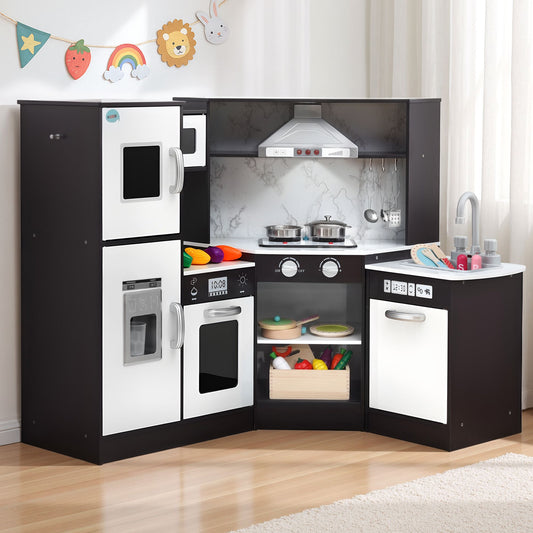 Keezi Wooden Kitchen Playset with Food Set