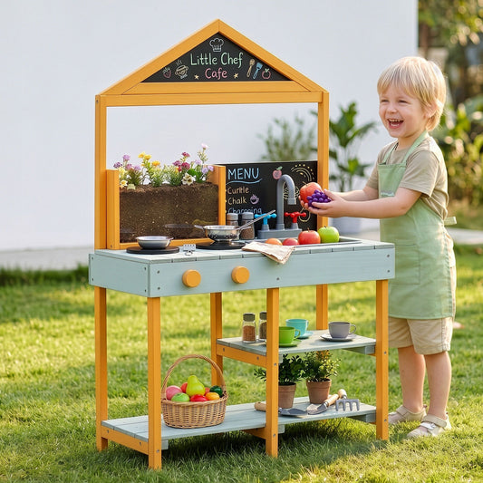Keezi 110cm Wooden Mud Kitchen Playset