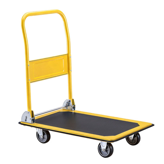 Giantz Folding Hand Trolley - 150kg - yellow
