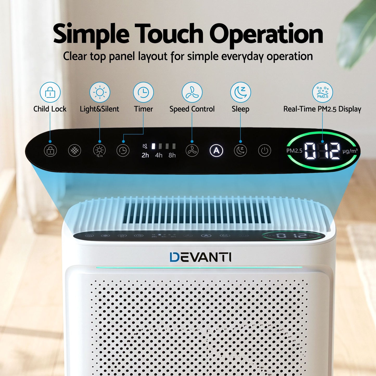 Devanti HEPA Air Purifier - White