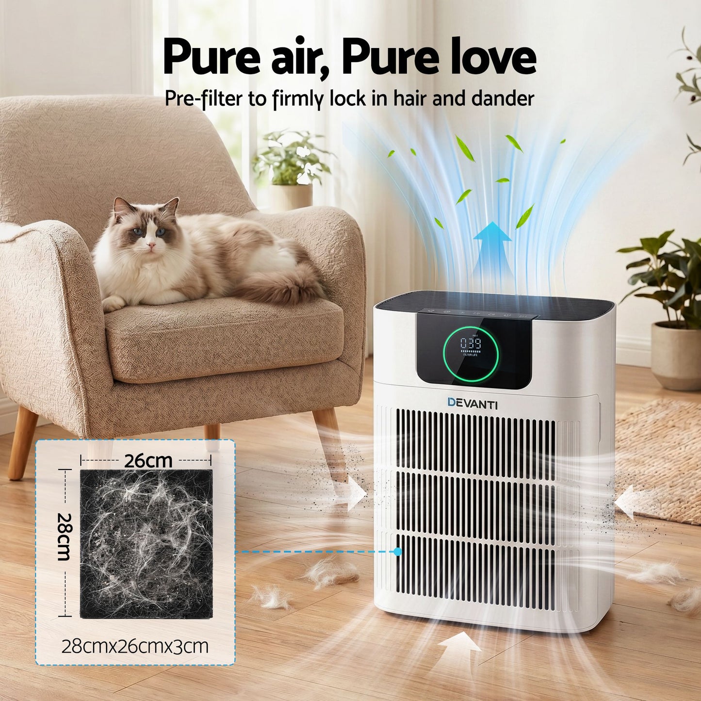 Devanti Air Purifier Replacement Filter 2-Pack