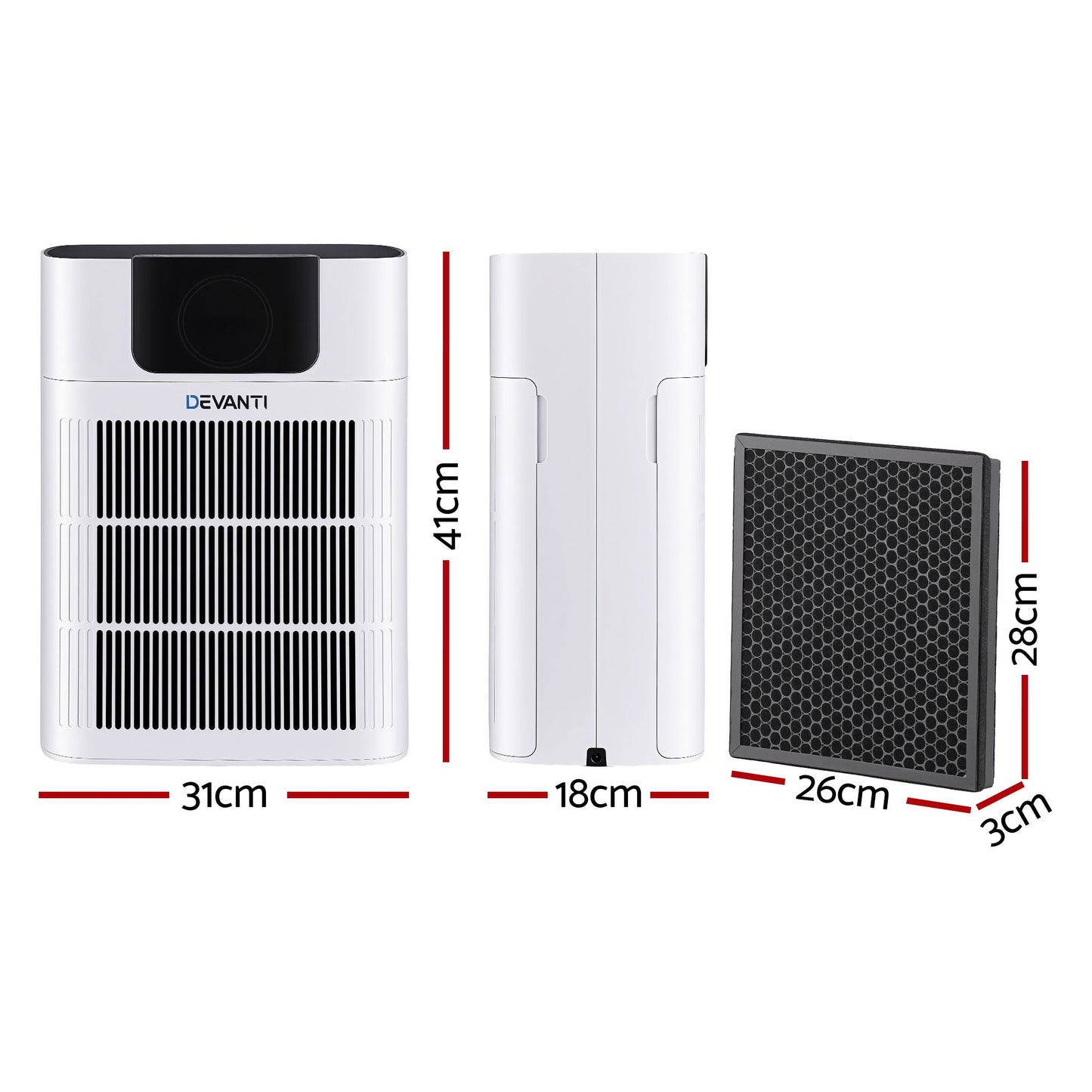 Devanti Pet Air Purifier Replacement Filter - White