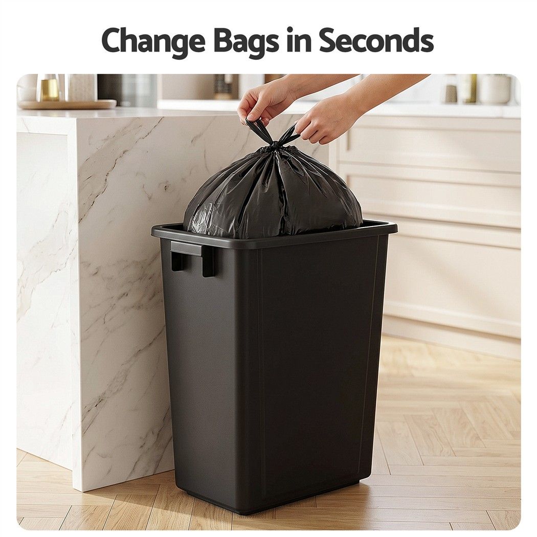 Cefito 35L Rubbish Bin Waste Dustbin Open Top Trash Can Kitchen Office Dark Grey