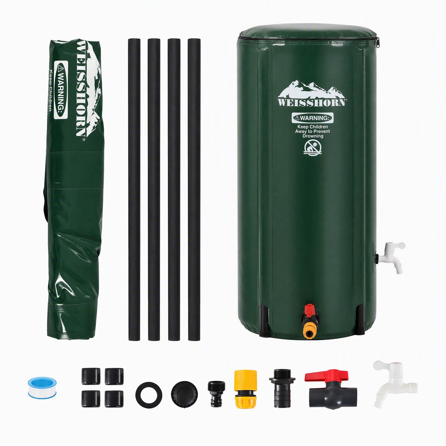 Weisshorn 100L/22Gal Collapsible Rain Barrel PVC Water Tank Collection Storage for Garden Irrigation