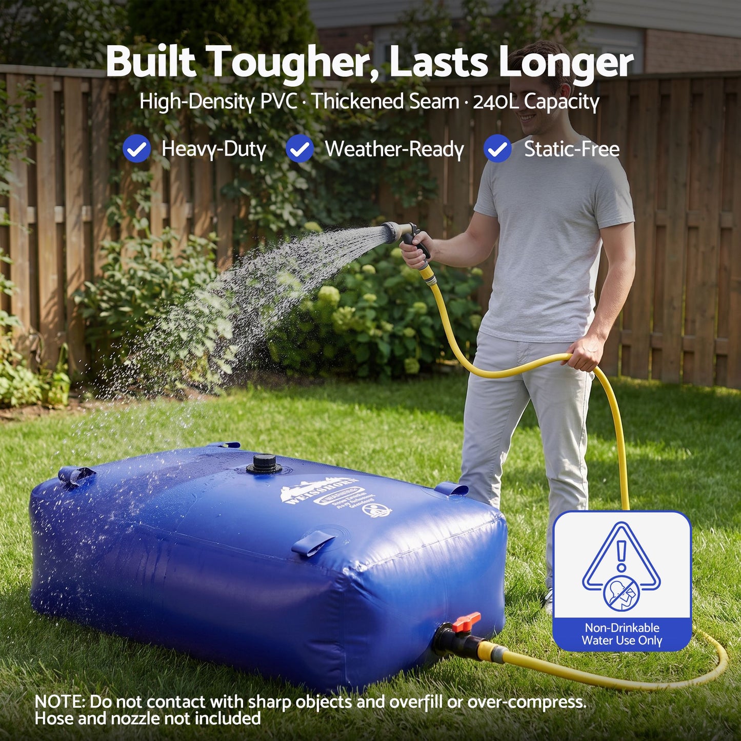 Weisshorn 240L Water Bladder Bag Portable Large Storage Tank Container Camping Outdoor