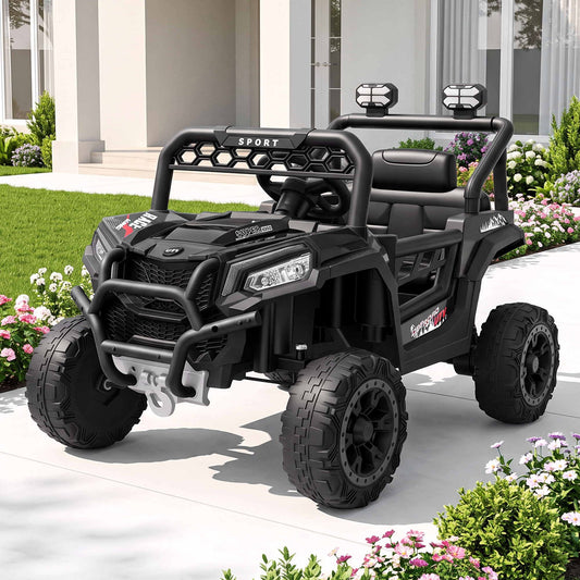 Rigo Ride On Car Kids Jeep 12V Kids Electric Car Remote Control Black