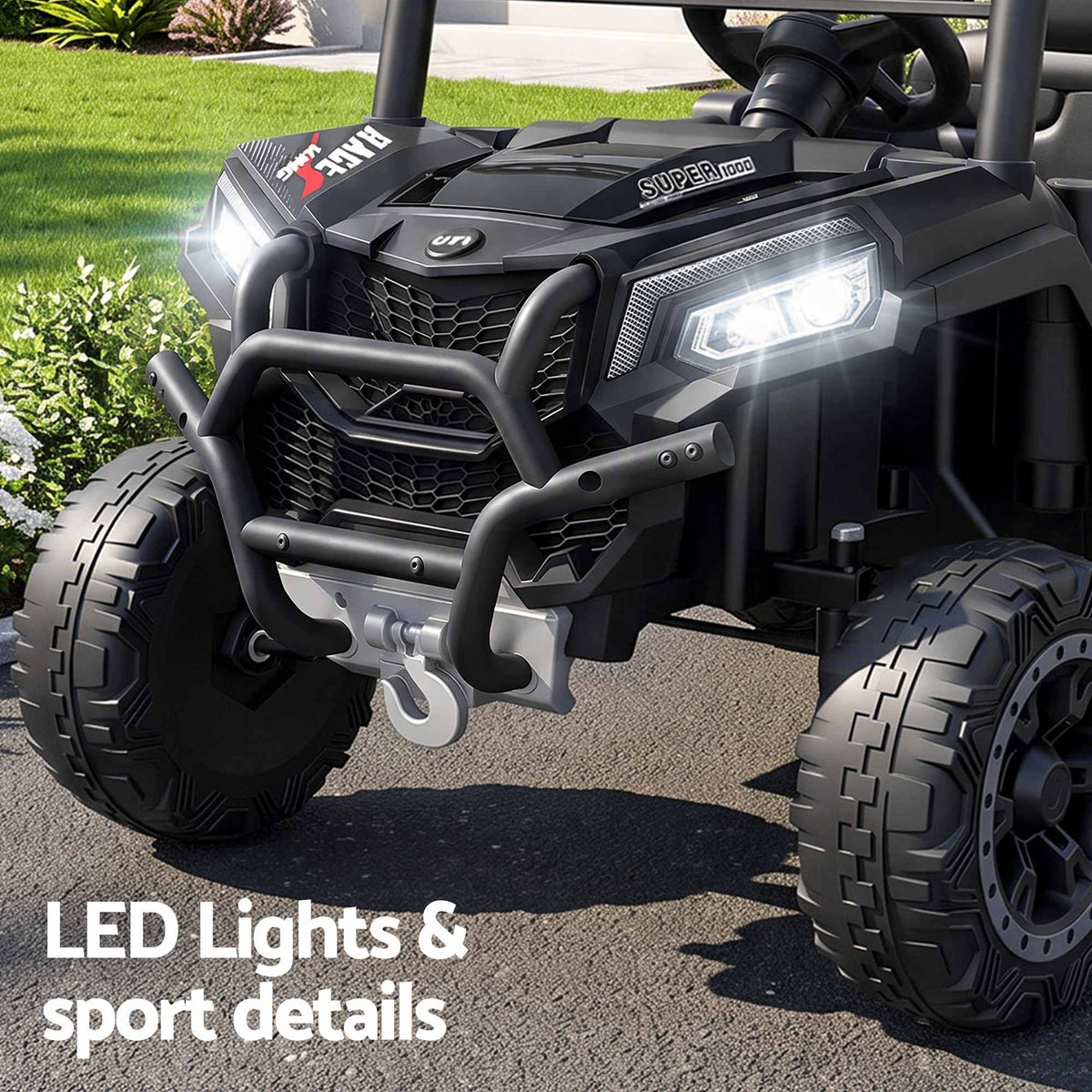 Rigo Ride On Car Kids Jeep 12V Kids Electric Car Remote Control Black