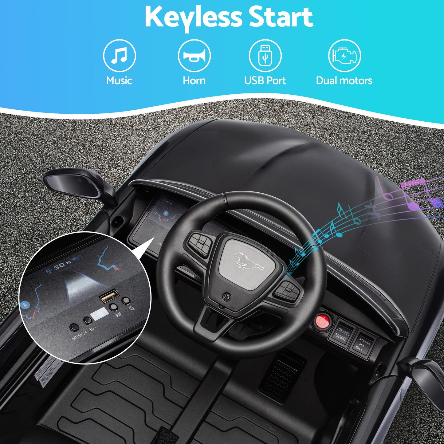 12V Ford Kids Ride-On Electric Car with Remote Music