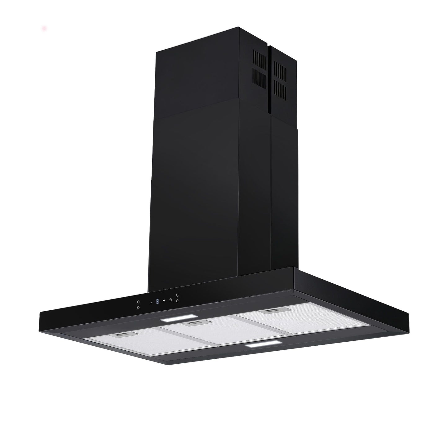 Devanti 90cm Island Rangehood Ceiling-Mounted 3-Speed Touch Control LED Black