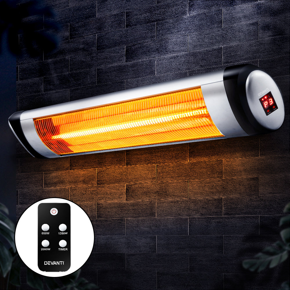 Devanti 2000W Electric Strip Radiant Heater - Eco-Friendly, Rapid Heat-Up