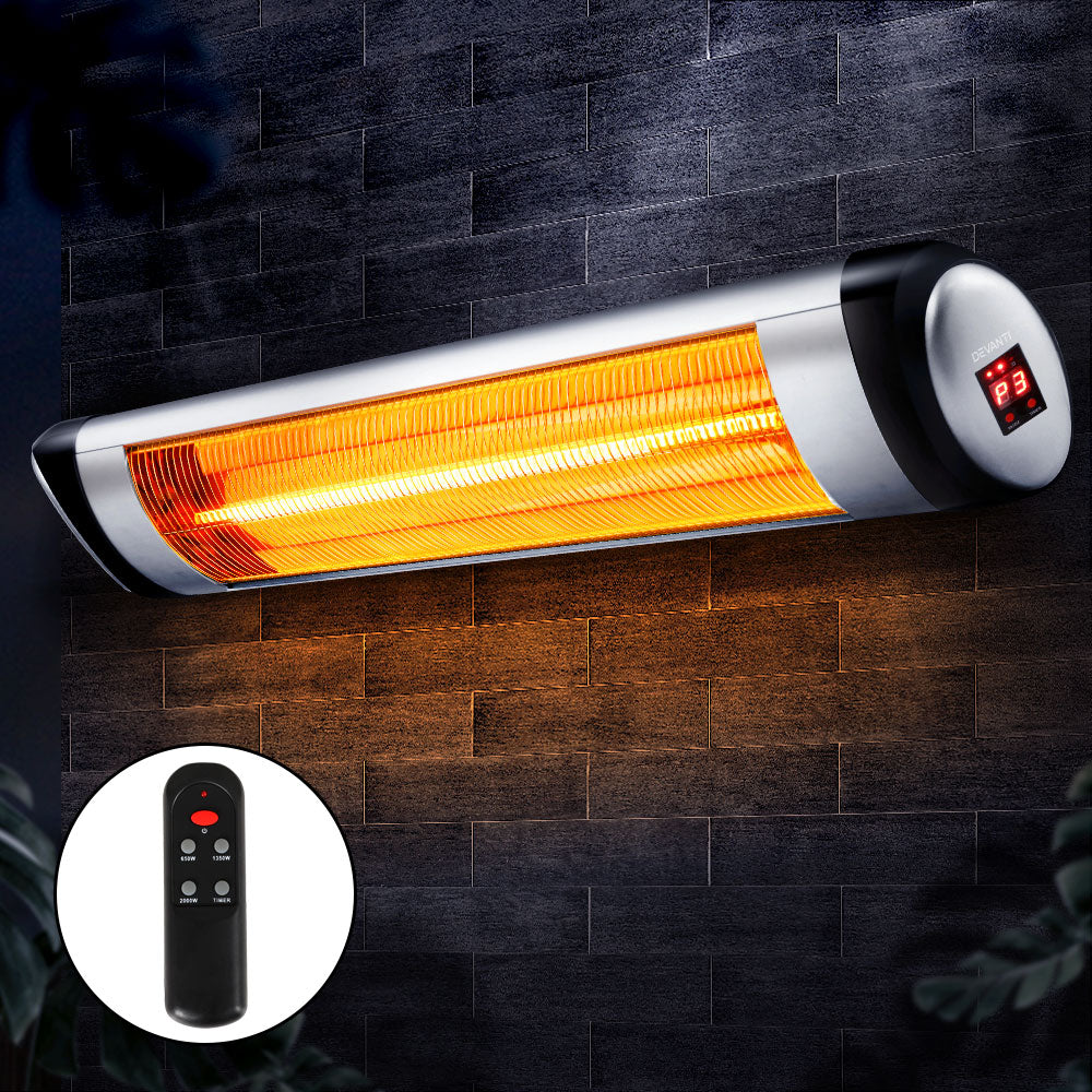 Devanti 2000W Electric Strip Radiant Heater - Eco-Friendly, Rapid Heat-Up