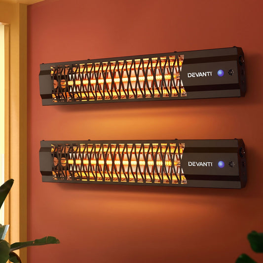 Devanti 2 Pack Outdoor Radiant Heaters - 2000W