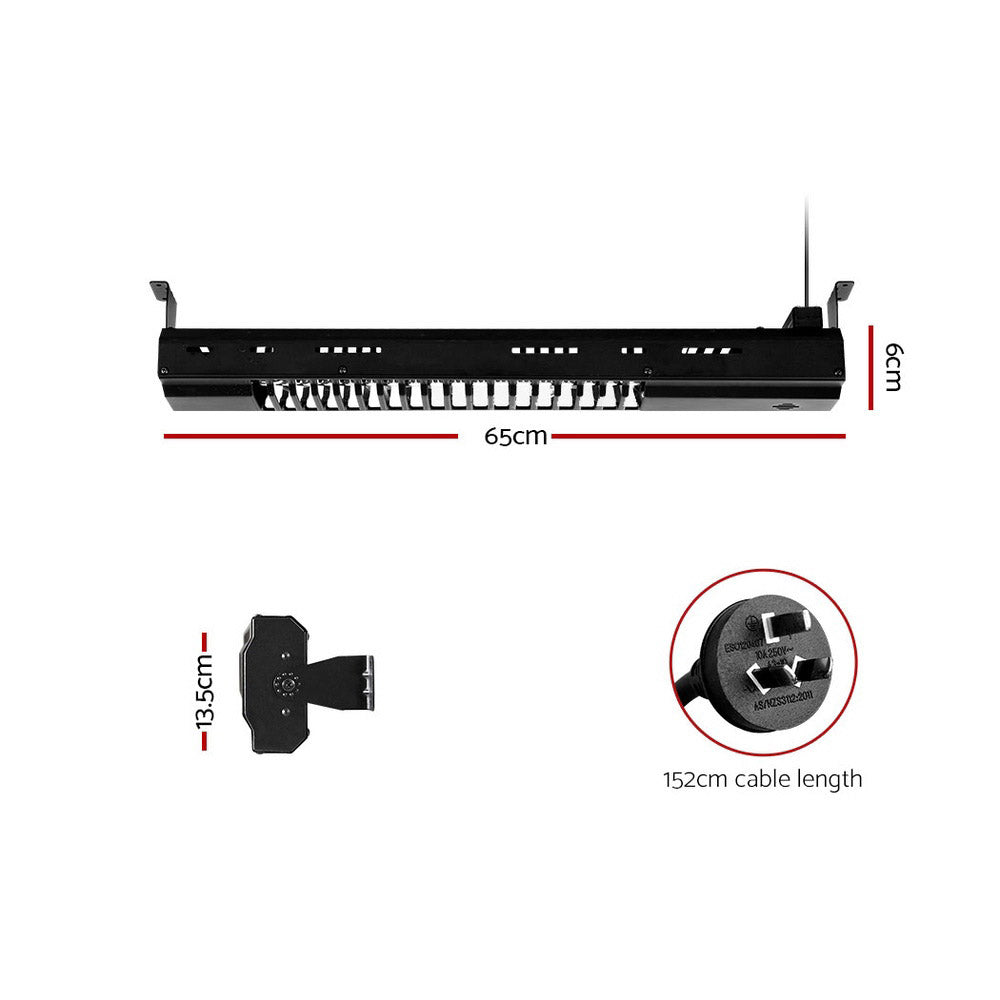 Devanti Electric Strip Heater 2000W - Eco-Friendly Radiant Heater with Remote Control, Rapid Heat-Up, IP65 Waterproof for Indoor & Outdoor Use