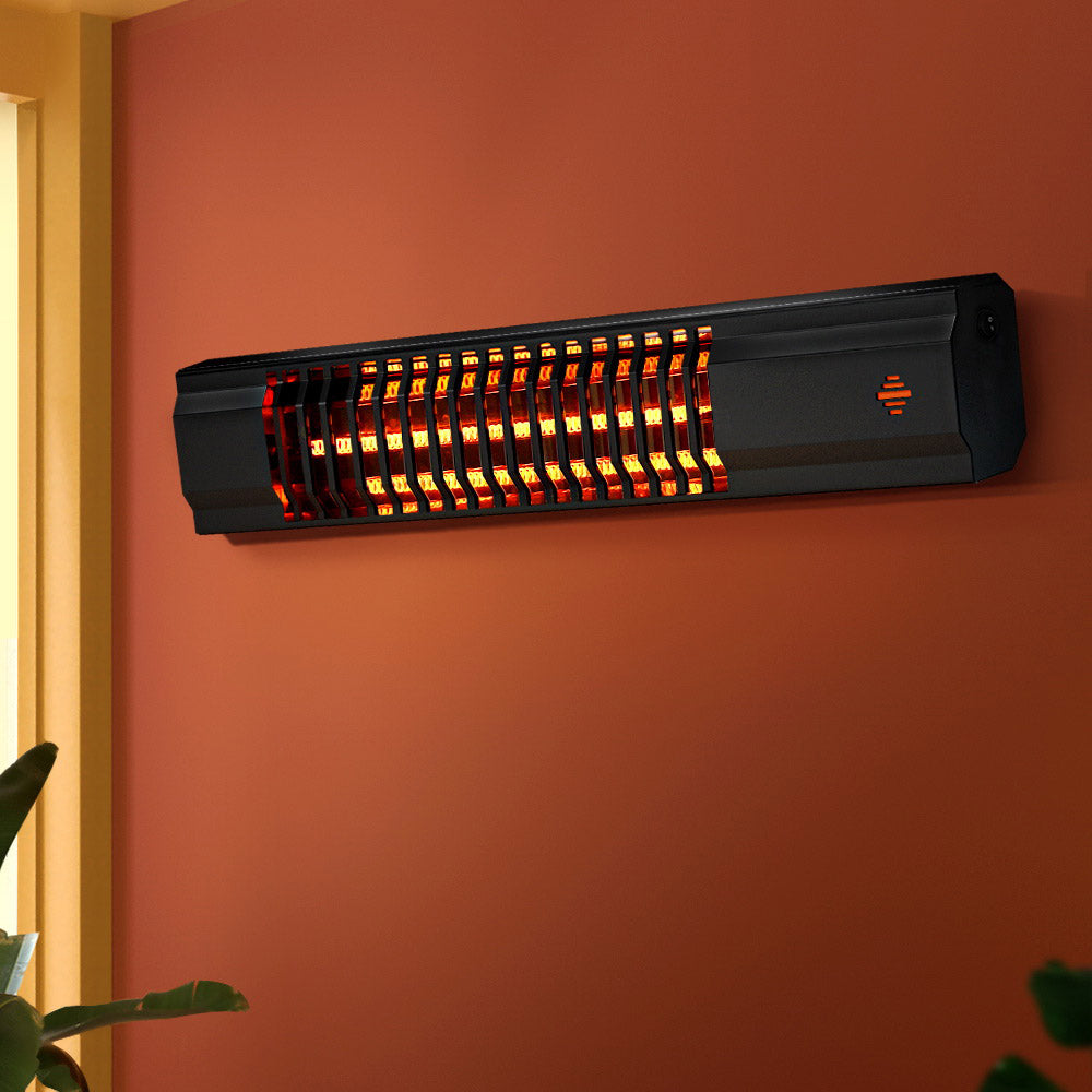 Devanti Electric Strip Heater 2000W - Eco-Friendly Radiant Heater with Remote Control, Rapid Heat-Up, IP65 Waterproof for Indoor & Outdoor Use