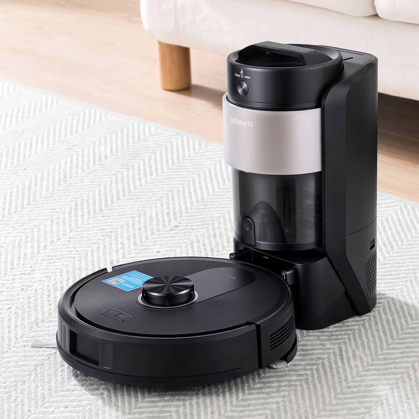 Devanti Robot Vacuum & Mop with Self-Empty Dock