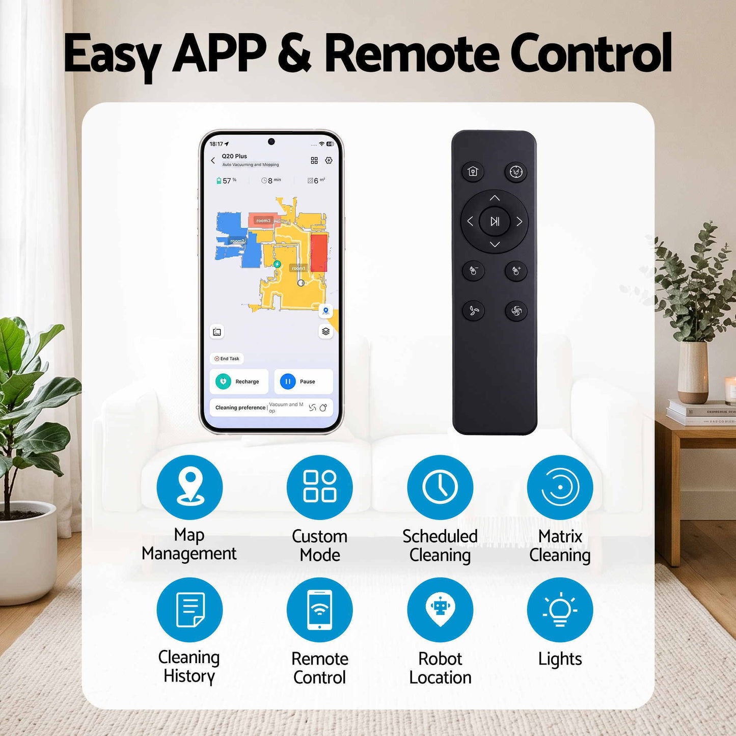 Devanti Robot Vacuum & Mop with Self-Empty Dock