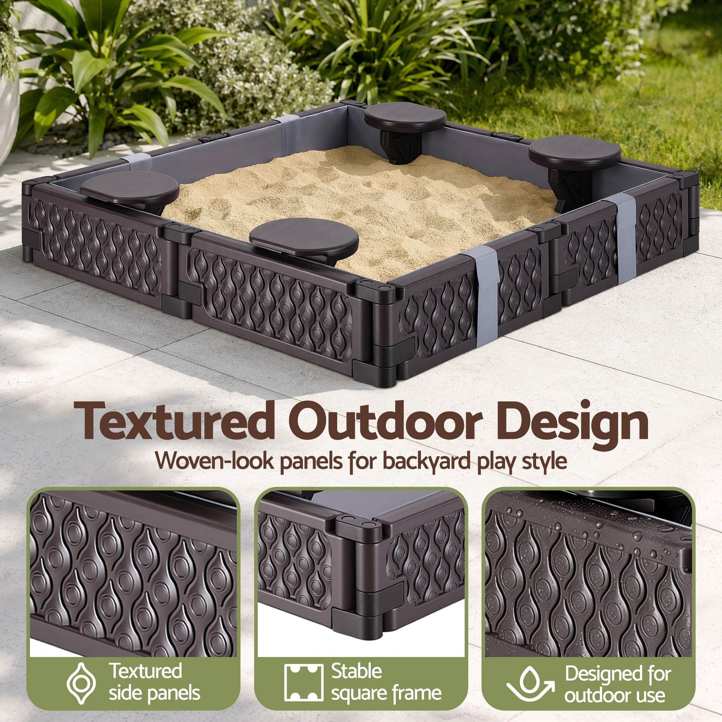 Keezi Kids Sandpit Sandbox with Cover