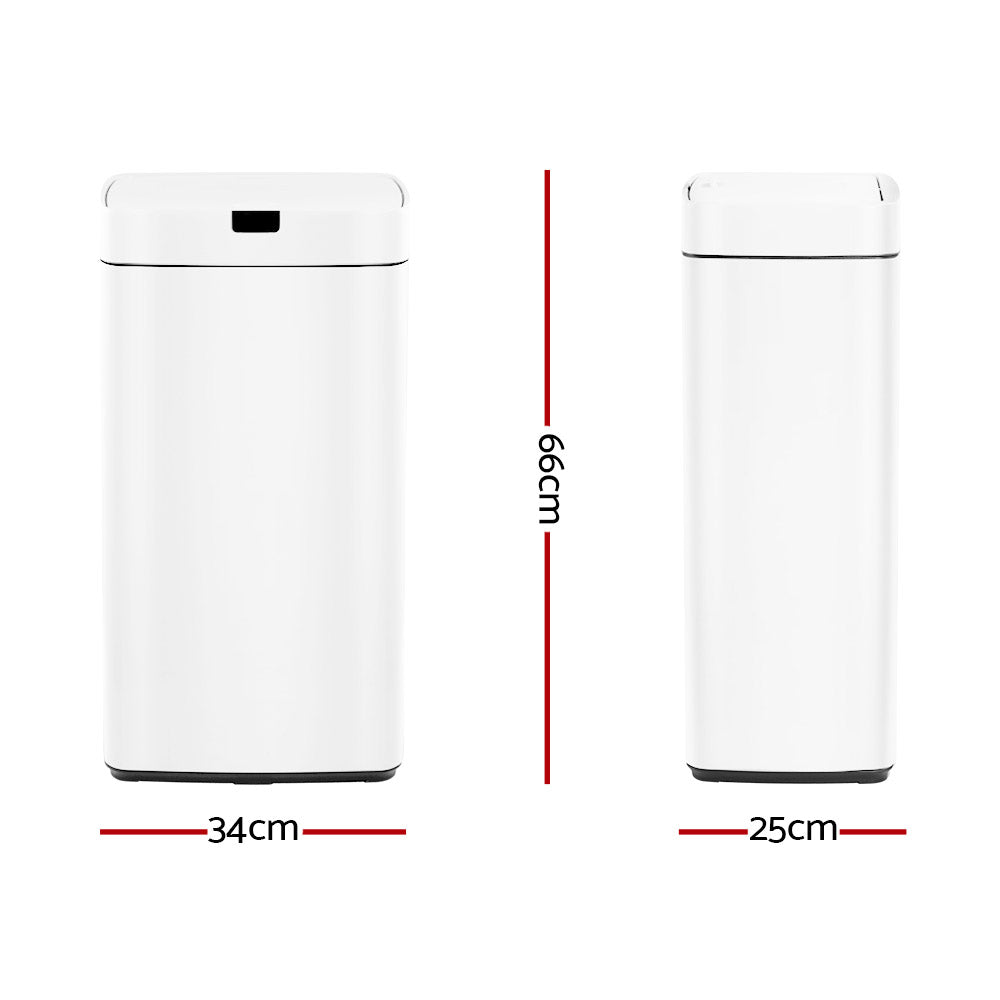 Devanti 45L Motion Sensor Bin - White